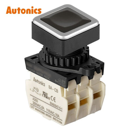 AUTONICS Push Button Switch, Non-Illuminated, Momentary, Ø30mm, Black, 3b SQ3PFS-P1K3BM