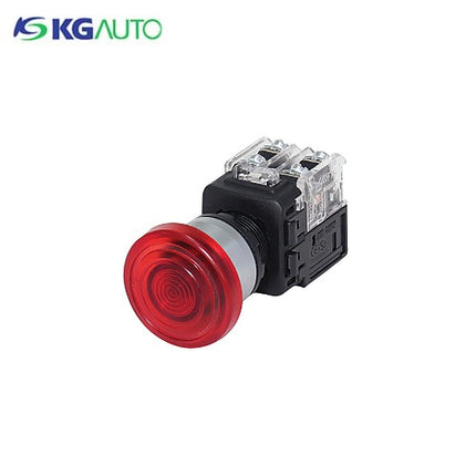 KG AUTO Emergency Stop Switch, Ø22, Illuminated, Red, KGEX-H4BV21R, 110V 220V AC 1a1b