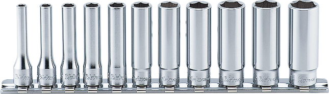 KOKEN 1/4" Drive Deep Socket Rail Set, 6-Point, RS2300M Series