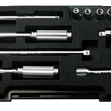 KOKEN 1/4" Drive Socket Set, 6-Point P2251M-6P