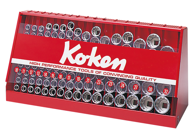 KOKEN 1/2" Drive Socket Set, 12-Point S4240M-12P