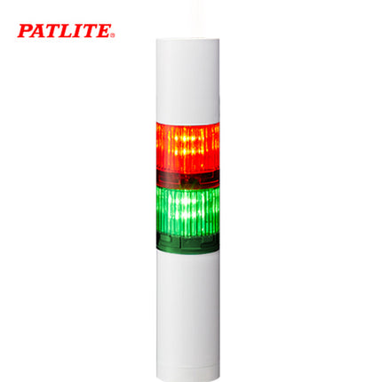 PATLITE Signal Tower Light, LED, Buzzer, Ø40mm, 2-Tier, White Body, Adjustable Angle Bracket, DC24V LR4-202QJBW-RG