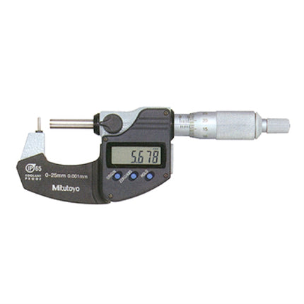 MITUTOYO Digital Micrometer, Cylindrical Anvil, Type A 395-261-30