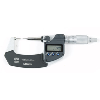 MITUTOYO Digital Micrometer, Point 342-262-30 25-50MMX30'