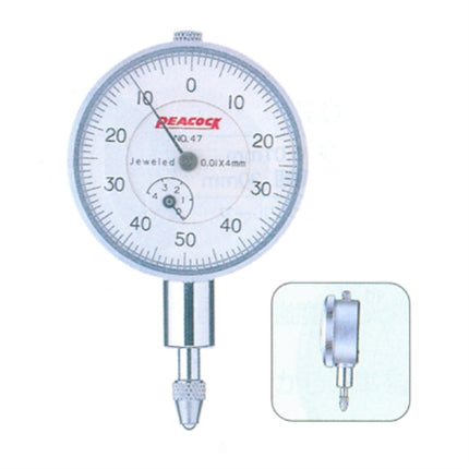 PEACOCK Dial Indicator, Compact, Flat Back 47-F