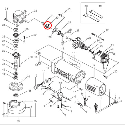 KEYANG Pinion 2024513 for DG-100B , MBC03, EBS-30