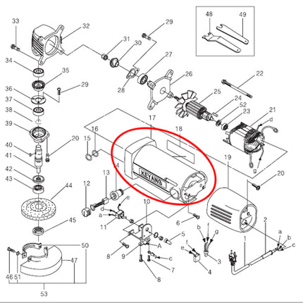 KEYANG Motor Housing 2044187 for DG-100B , MBC03