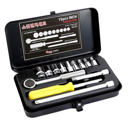 SESHIN BUFFALO Socket Wrench Set 1/4*15P INCH