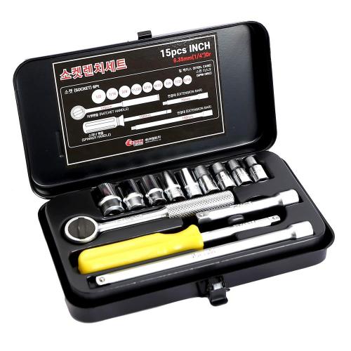 SESHIN BUFFALO Socket Wrench Set 1/4*15P INCH