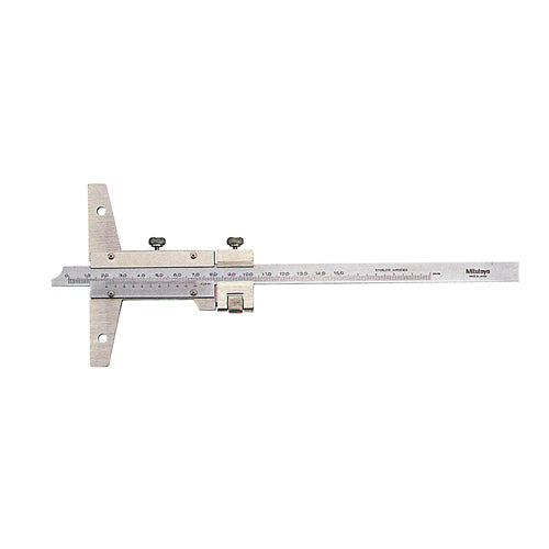 MITUTOYO Vernier Depth Gauge, Fine Adjustment