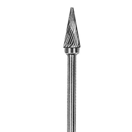 TNC SHARK Carbide Rotary Burr, Taper, Pointed End (SM), 3mm Shank, Double Cut, Ø3×11mm