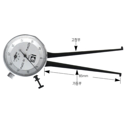 KASEDA Dial Caliper Gauge, Inside, Type B B-8 080-105MMX0.02