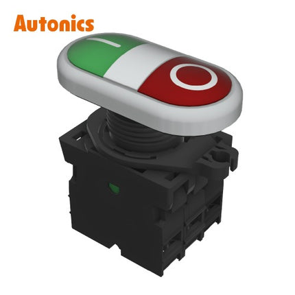 AUTONICS I/O Push Button Switch, Illuminated, Momentary, AC/DC Type, 2A S2TR-P3W2ADM