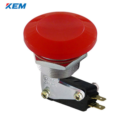 KEM Push Button Switch, Non-Illuminated, Ø25mm, Projecting, Red, KPC-25-R, AC250V 8A 1a1b