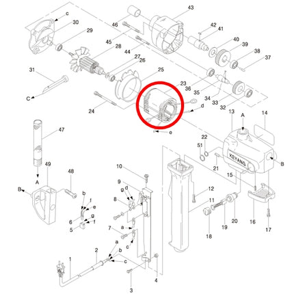 KEYANG Stator (Field Coil) 3010186 for D-23