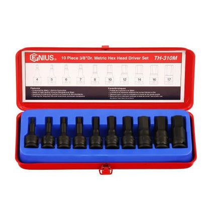 GENIUS TOOLS Impact Hex Bit Socket Set TH-310M