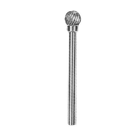 SGS Carbide Rotary Burr, Ball (SD), 3mm Shank, Double Cut, Ø6.3×5mm