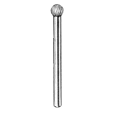 SGS Carbide Rotary Burr, Ball (SD), 3mm Shank, Double Cut, Ø5×4.7mm