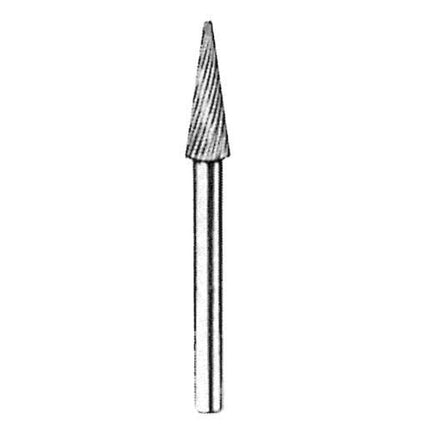 SGS Carbide Rotary Burr, Taper, Pointed End (SM), 3mm Shank, Double Cut, Ø5×12.7mm