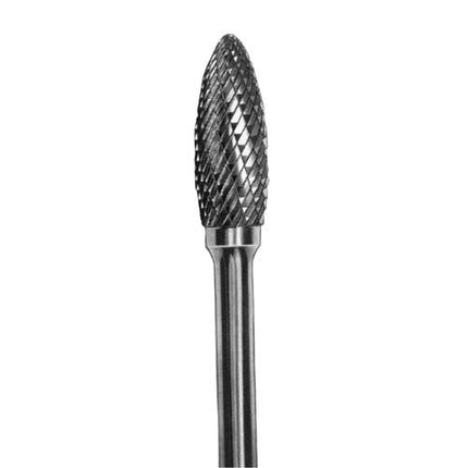 TNC SHARK Carbide Rotary Burr, Flame (SH), 6mm Shank, Double Cut