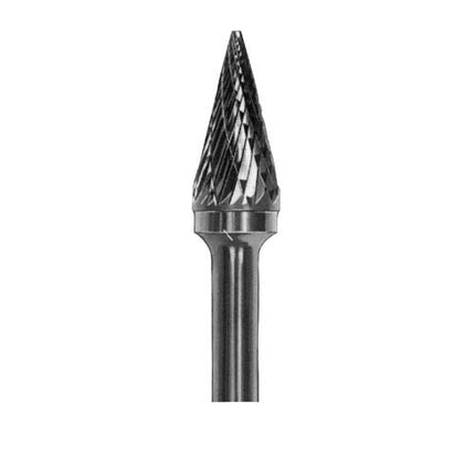 ADVANCE Carbide Rotary Burr, Taper, Pointed End (SM), 6mm Shank, Double Cut
