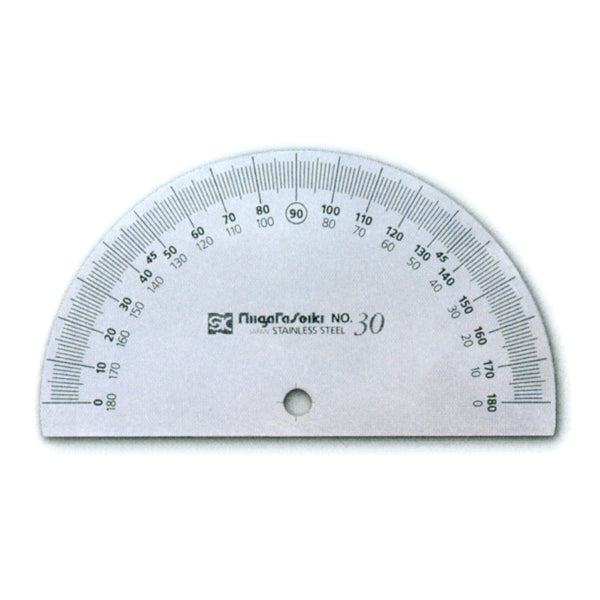 NIIGATA SEIKI Protractor, Half Circle 180° NO192-90S 90MMX1.2X180'