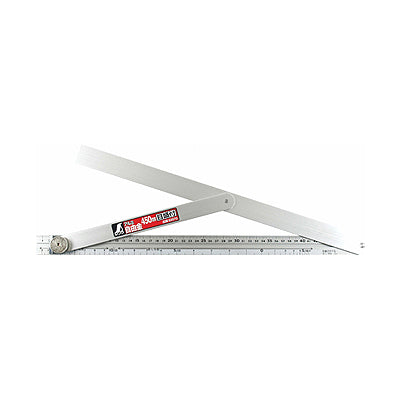 SHINWA Adjustable Angle Ruler, 450mm, Aluminum S-62570