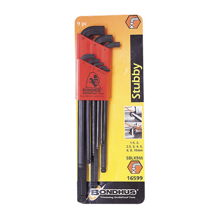 BONDHUS Ball Hex Key Set Stubby