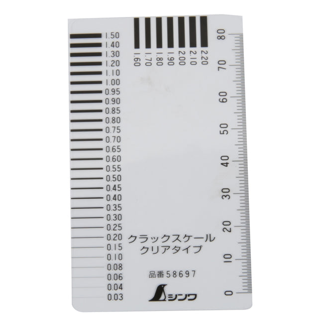 SHINWA Crack Gauge (Width, Length), Plastic S-58697