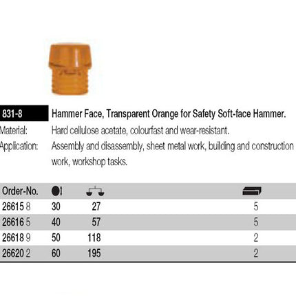 wiha Urethane Hammer Head 831-8-50