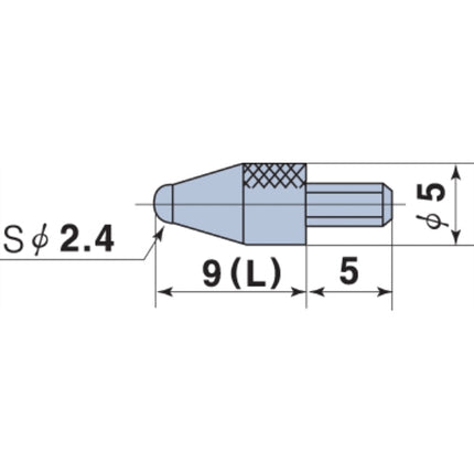 PEACOCK Dial Indicator Point, Ball Type, Carbide XB-130 30MM