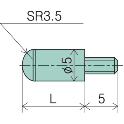PEACOCK Dial Indicator Point, Ball Type, Carbide XB-308 3.5X8L