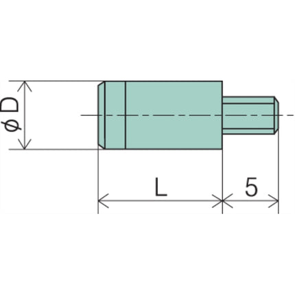 PEACOCK Dial Indicator Point, Flat (Carbide) XB-408 5mmXL8