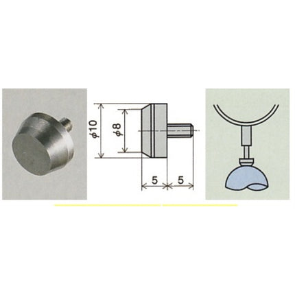 PEACOCK Dial Indicator Point, Flat (Carbide) XB-505 8mmxL5mm