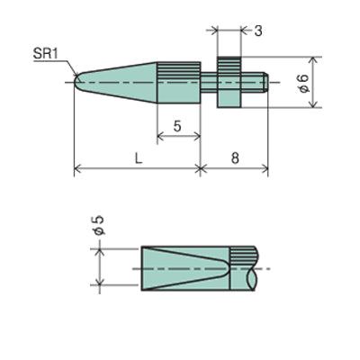 PEACOCK Dial Indicator Point, Knife-Edge XS-720 20MM(XS-720)