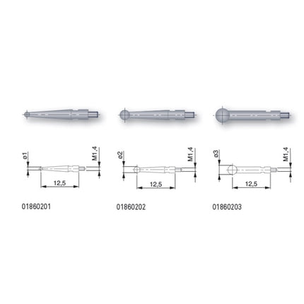 TESA Indicator Contact Point (Carbide/M1.4) T-18.60201 1.0mmxL12.53mm