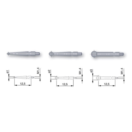 TESA Indicator Contact Point (Carbide/M1.4) T-18.60211 1.0mmxL36.53mm