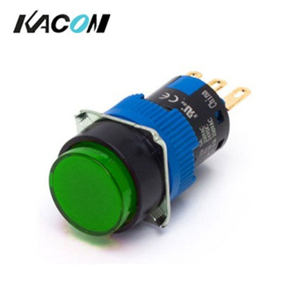 KACON Push Button Switch, Non-Illuminated, Ø16mm, Green K16-211G