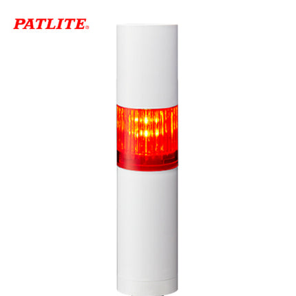 PATLITE Signal Tower Light, LED, Buzzer, Ø40mm, 1-Tier, White Body, Red, DC24V LR4-102WJBW-R