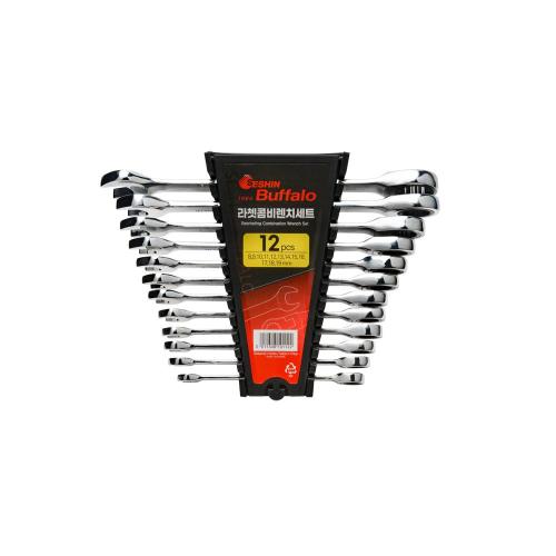 SESHIN BUFFALO Ratchet Combination Wrench Set 12PCS(8,9,10,11,12,13,14,15,16,17,18,19)
