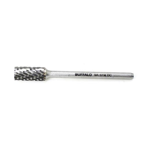 SESHIN BUFFALO Carbide Rotary Burr, Cylindrical (SA), 3mm Shank, Double Cut, Ø6.3×12.7mm