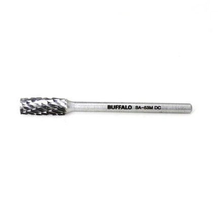 SESHIN BUFFALO Carbide Rotary Burr, Cylindrical (SA), 3mm Shank, Double Cut, Ø5×12.7mm