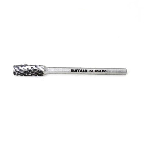 SESHIN BUFFALO Carbide Rotary Burr, Cylindrical (SA), 3mm Shank, Double Cut, Ø5×12.7mm