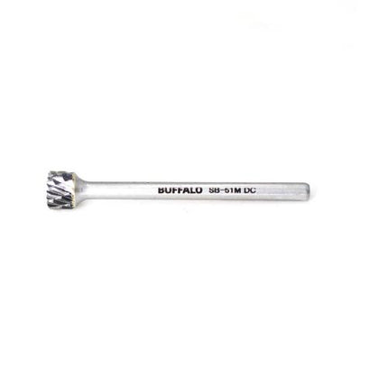 SESHIN BUFFALO Carbide Rotary Burr, Cylindrical, End Cut (SB), 3mm Shank, Double Cut, Ø6.3×4.7mm