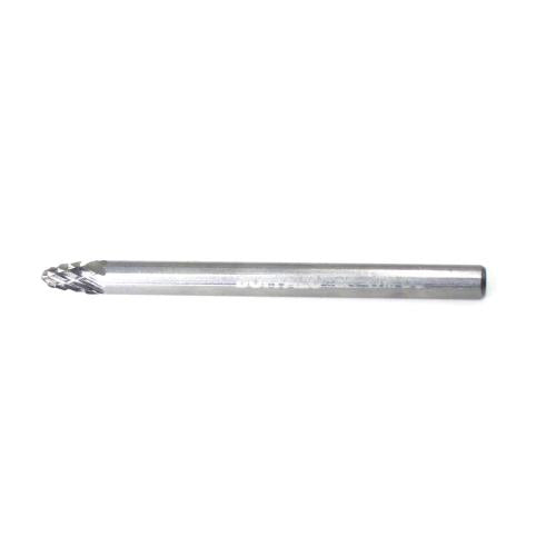 SESHIN BUFFALO Carbide Rotary Burr, Tree, Radius End (SF), 3mm Shank, Double Cut, Ø3×6mm