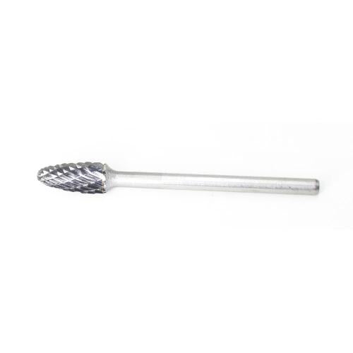 SESHIN BUFFALO Carbide Rotary Burr, Tree, Radius End (SF), 3mm Shank, Double Cut, Ø6.3×12.7mm