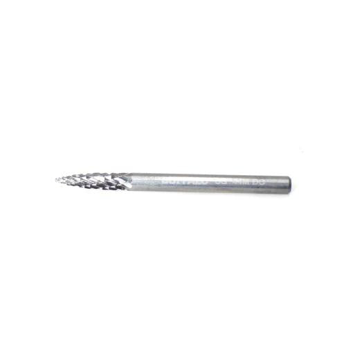 SESHIN BUFFALO Carbide Rotary Burr, Tree, Pointed End (SG), 3mm Shank, Double Cut, Ø3×12.7mm