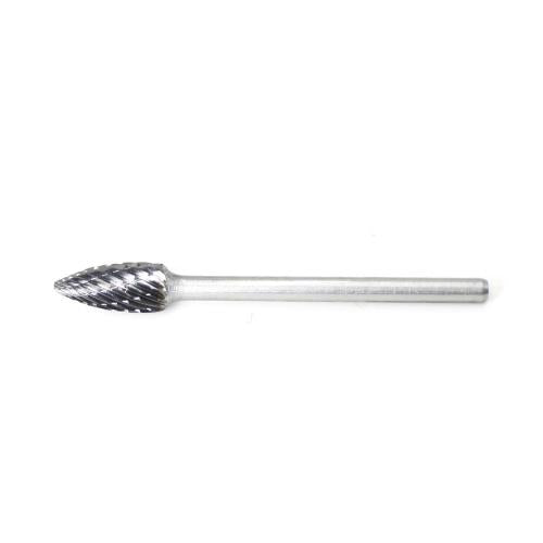 SESHIN BUFFALO Carbide Rotary Burr, Tree, Pointed End (SG), 3mm Shank, Double Cut, Ø6.3×12.7mm