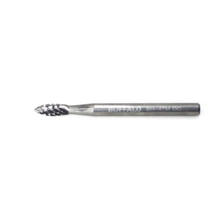 SESHIN BUFFALO Carbide Rotary Burr, Flame (SH), 3mm Shank, Double Cut