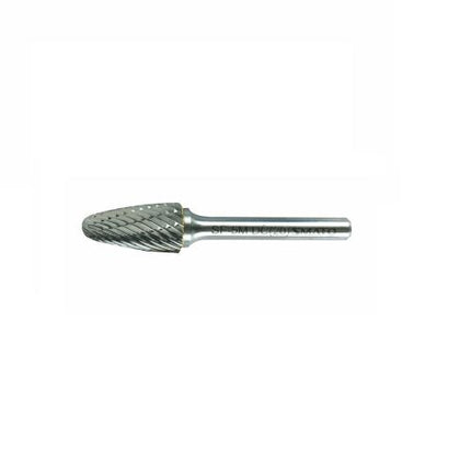 SESHIN BUFFALO Carbide Rotary Burr, Tree, Radius End (SF), 6mm Shank, Double Cut, Ø3×12.7mm–19×25mm